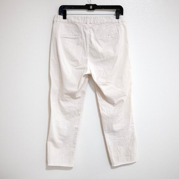 Nili Lotan East Hampton Pant Eggshell Raw Hem Cropped Slouchy SZ 6 - Picture 4 of 6